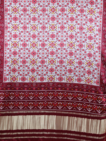 MAROON& OFF WHITE IKKAT PATOLA PRINT DUPATTA
