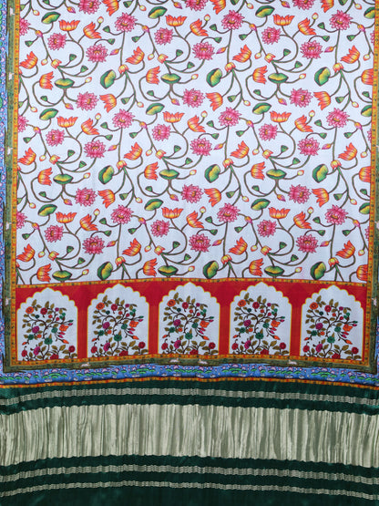 GREEN PICHWAI LOTUS PRINT DUPATTA