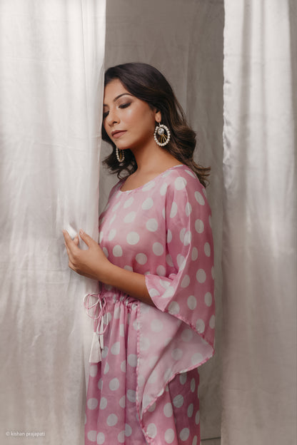 Pink Polka Dot laftan