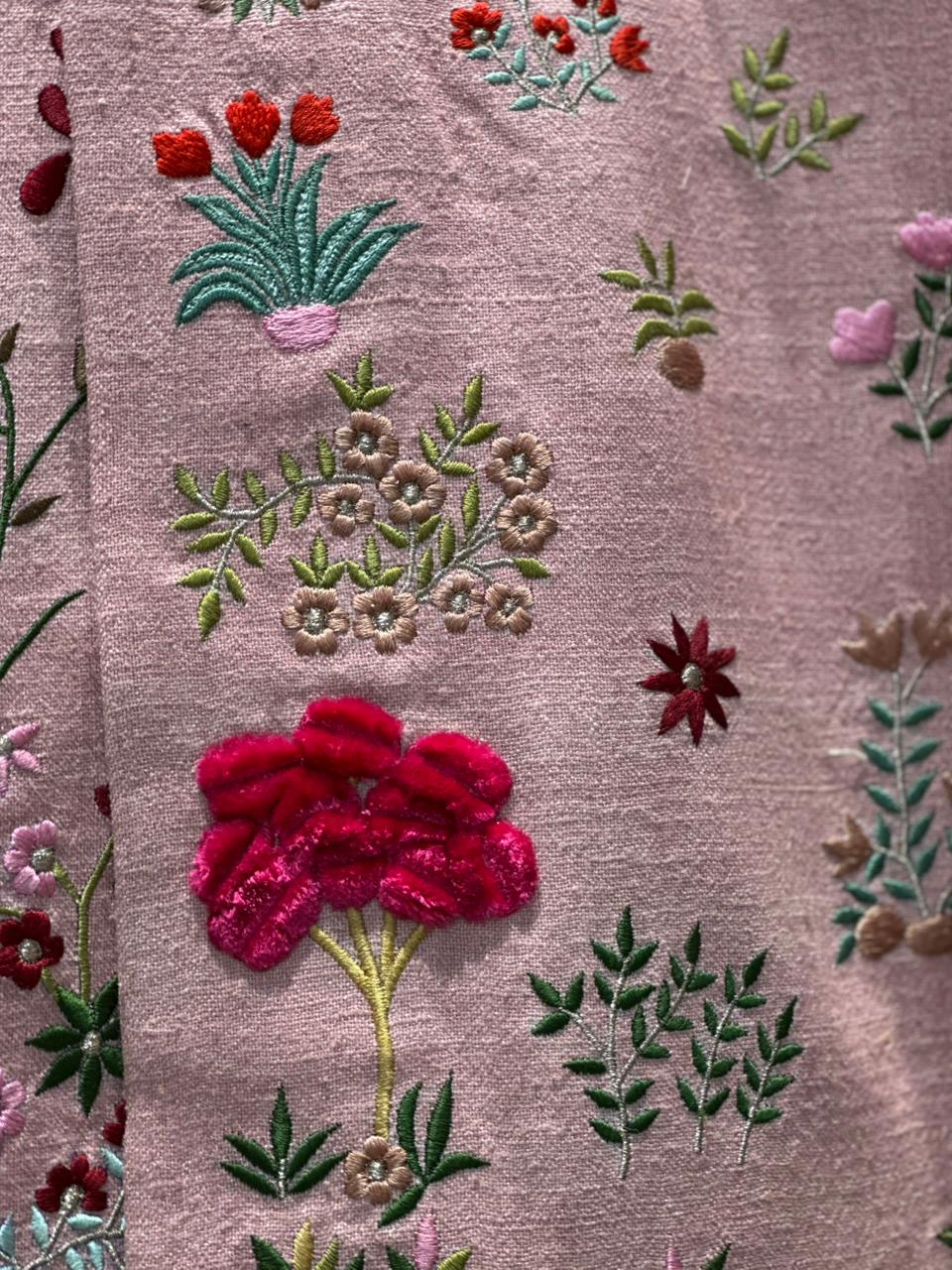 exquisite pink floral embroidered jacket