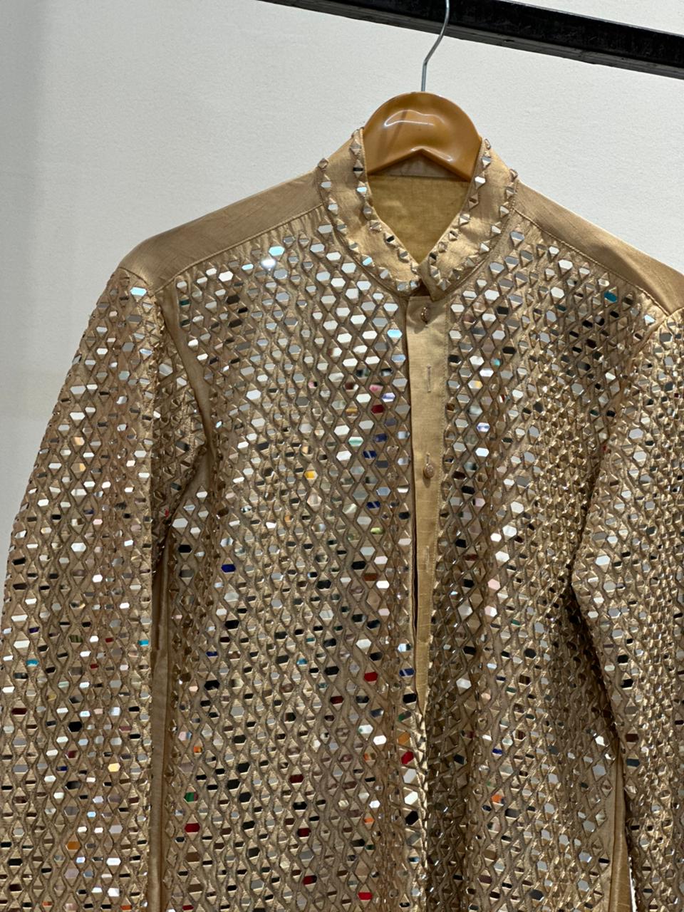 luxurious mirror work kurta