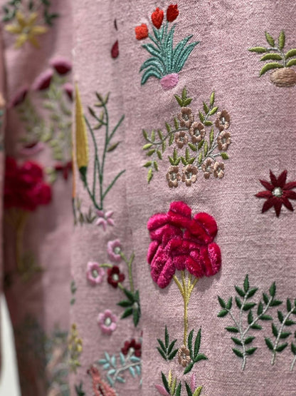 Exquisite Pink Floral Embroidered Jacket