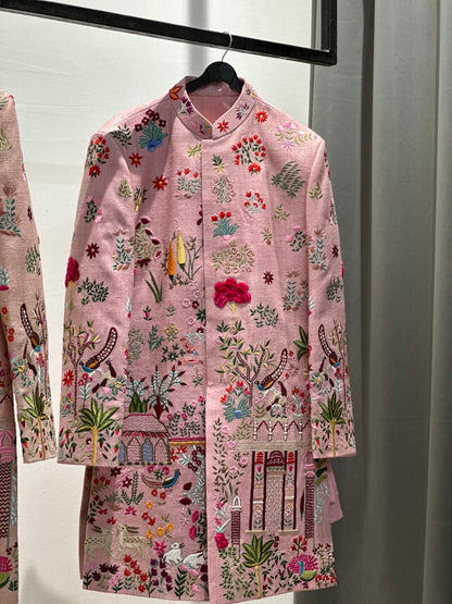 Exquisite Pink Floral Embroidered Jacket