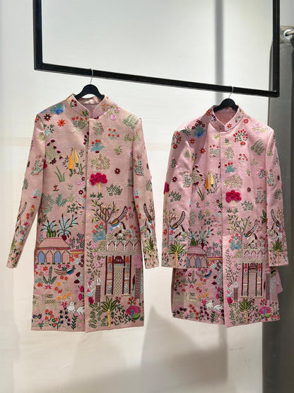 Exquisite Pink Floral Embroidered Jacket