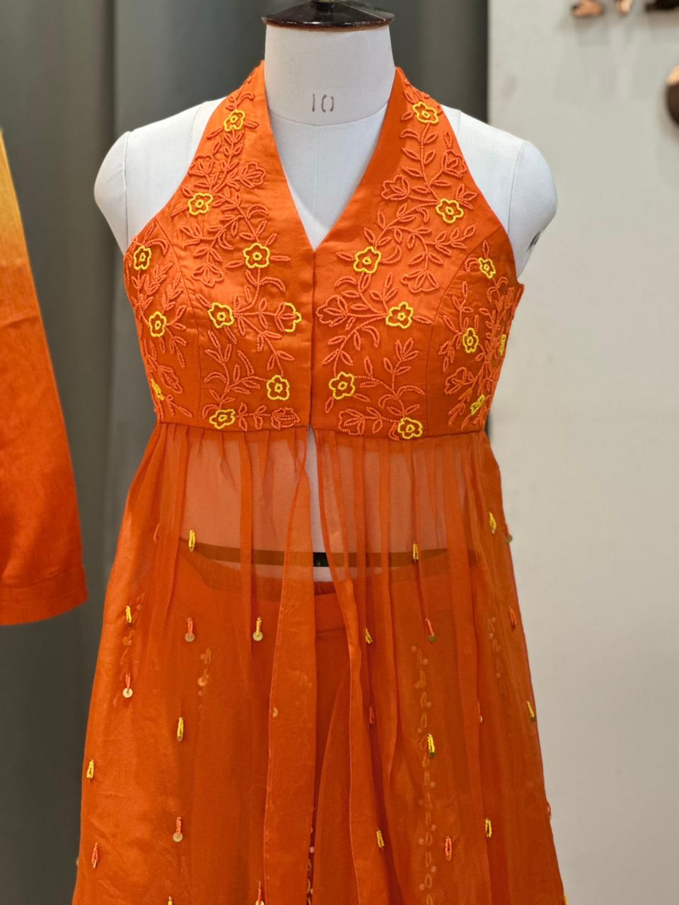 sunset gradient halter dress