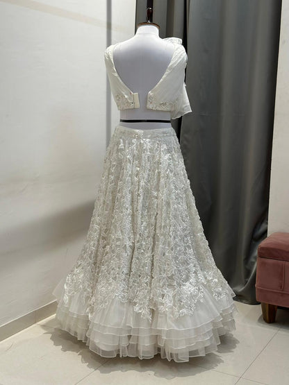 White Embroidered Lehenga Set