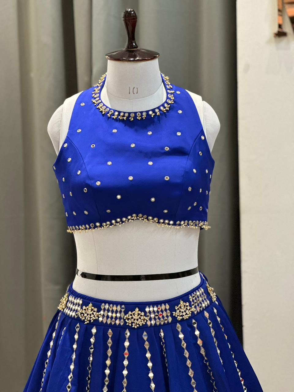rajkumari royal blue lehenga choli set