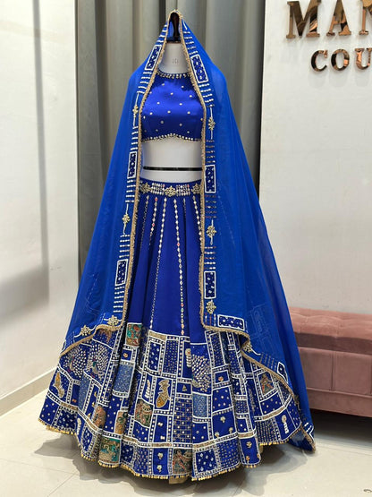 Rajkumari Royal Blue Lehenga Choli Set