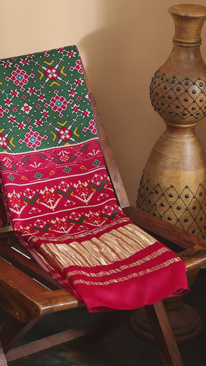 RANI & GREEN IKKAT PATOLA PRINT DUPATTA